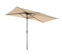 Angel Living 2.5 x 1.3 m Semi Sombrilla de Jardín Cuadrado de Acero y Poliéster, Parasol Inclinado con Manivela, Sombrilla con Mástil Acero 38mm, para Balcón Terraza Patio Jardin (Beige)