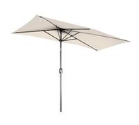 Angel Living 2.5 x 1.3 m Semi Sombrilla de Jardín Cuadrado de Acero y Poliéster, Parasol Inclinado con Manivela, Sombrilla con Mástil Acero 38mm, para Balcón Terraza Patio Jardin (Crema)