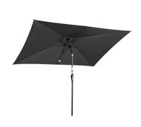 Angel Living 2x3M Sombrilla de Acero y Poliéster, Parasol Inclinado con Manivela, Sombrilla con Mástil Acero 38mm, para Balcón Terraza Patio Jardin (Gris)