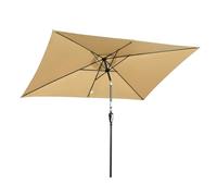 Angel Living 2x3M Sombrilla de Acero y Poliéster, Parasol Inclinado con Manivela, Sombrilla con Mástil Acero 38mm, para Balcón Terraza Patio Jardin (Beige)