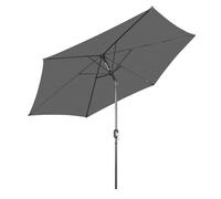 Angel Living 300cm Parasol de Acero con Inclinación, con Manivela, Sombrilla con Mástil de Acero de 38mm para Patio Terraza Playa (Gris)