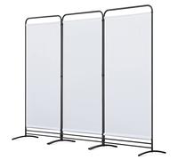 Angel Living Biombo de 3 Paneles, Decoración Elegante, Separador de Ambientes Plegable, Divisor de Habitaciones, 243 x 180 cm (Blanco)