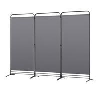 Angel Living Biombo de 3 Paneles, Decoración Elegante, Separador de Ambientes Plegable, Divisor de Habitaciones, 243 x 180 cm (Gris)