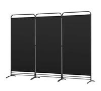 Angel Living Biombo de 3 Paneles, Decoración Elegante, Separador de Ambientes Plegable, Divisor de Habitaciones, 243 x 180 cm (Negro)