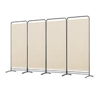 Angel Living Biombo de 4 Paneles, Decoración Elegante, Separador de Ambientes Plegable, Divisor de Habitaciones, 324 x 180 cm (Beige, 1)
