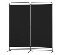 Angel Living Biombo Divisor de 2 Paneles,Separadores de Ambientes Biombos Separador,Biombos Exterior Jardin para Oficinas Balcón Dormitorio Jardín al Aire Libre, 162cm x 180cm Negro