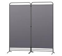 Angel Living Biombo Divisor de 2 Paneles,Separadores de Ambientes Biombos Separador,Biombos Exterior Jardin para Oficinas Balcón Dormitorio Jardín al Aire Libre, 162cm x 180cm Gris