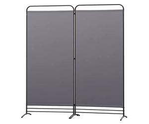 Angel Living Biombo Divisor de 2 Paneles,Separadores de Ambientes Biombos Separador,Biombos Exterior Jardin para Oficinas Balcón Dormitorio Jardín al Aire Libre, 162cm x 180cm Gris