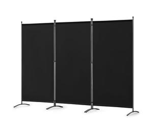 Angel Living Biombo Divisor de ambientes de 3 Paneles, biombo Protector, biombo Plegable, separadores de ambientes para Sala de Estar, jardín, Exterior Negro 243 x 169 cm