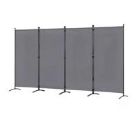 Angel Living Biombo Divisor de Ambientes de 4 Paneles, Biombo Protector, Biombo Plegable, Separadores de Ambientes para Sala de Estar, Jardín, Exterior Natural 324 x 180 cm (Gris)