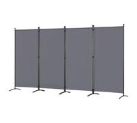 Angel Living Biombo Divisor de Ambientes de 4 Paneles, Biombo Protector, Biombo Plegable, Separadores de Ambientes para Sala de Estar, Jardín, Exterior Natural 324 x 180 cm (Gris)