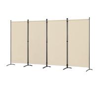 Angel Living Biombo Divisor de ambientes de 4 Paneles, biombo Protector, biombo Plegable, separadores de ambientes para Sala de Estar, jardín, Exterior Beige 324 x 180 cm