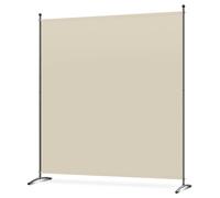 Angel Living Biombo Grande de 1 Panel, Decoración Elegante, Separador de Ambientes, Divisor de Habitaciones, 163X180 cm (Beige)