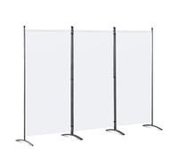 Angel Living Biombo Grande de 3 Paneles, Decoración Elegante, Separador de Ambientes Plegable, Divisor de Habitaciones, 243x169 cm (Blanco)