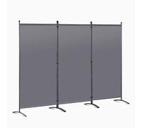 Angel Living Biombo Grande de 3 Paneles, Decoración Elegante, Separador de Ambientes Plegable, Divisor de Habitaciones, 243x169 cm (Gris)