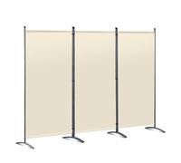 Angel Living Biombo Grande de 3 Paneles, Decoración Elegante, Separador de Ambientes Plegable, Divisor de Habitaciones, 243x169 cm (Beige)