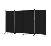 Angel Living Biombo Grande de 4 Paneles, Decoración Elegante, Separador de Ambientes Plegable, Divisor de Habitaciones, 324x169 cm (Negro)