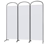 Angel Living Biombo Separador de 3 Paneles con el Techo y la Base de la Forma Curva, Decoración Elegante, Separador de Ambientes Plegable, Divisor de Habitaciones, 168 x 182 cm (Blanco)
