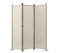 Angel Living Biombo Separador de 3 Paneles, Decoración Elegante, Separador de Ambientes Plegable, Divisor de Habitaciones, 168x165 cm (Beige)