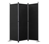 Angel Living Biombo Separador de 3 Paneles, Decoración Elegante, Separador de Ambientes Plegable, Divisor de Habitaciones, 168x165 cm (Negro)