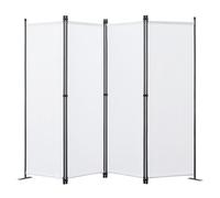 Angel Living Biombo Separador de 4 Paneles, Decoración Elegante, Separador de Ambientes Plegable, Divisor de Habitaciones, 224X165 cm (Blanco)