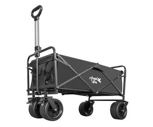 Angel Living Carro Playa Plegable con Frenos 300L 150 KG, Carrito Plegable con Ruedas Extra Grandes 7 * 4 Pulgadas para Todo Terrenos, Carro de Transporte para Jardín, Camping y Compras