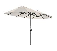Angel Living Doble Sombrilla de Mercado 297 x 153 cm, Sombrilla de Jardín Protección contra Solar UV50+, Parasol para Jadín, Patio, Terraza (Crema)