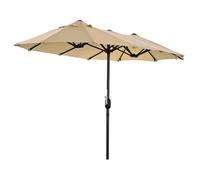 Angel Living Doble Sombrilla de Mercado 297 x 153 cm, Sombrilla de Jardín Protección contra Solar UV50+, Parasol para Jadín, Patio, Terraza (Beige)