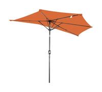 Angel Living Half Circular Parasol de Jardín, Sombrilla Semicircular 270cm de Acero, Sombrilla con Mástil Central de Acero de 38 mm, Para Jardín Patio Balcón Terraza (Terracota)