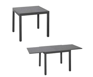 Angel Living Mesa de Jardín Extensible, Mesa Exterior Extensible Aluminio y Acero, Muebles de Jardín para Balcones Y Terrazas, Se Extiende hasta 160 cm, 80 X 80 X 75 cm, Gris Oscuro
