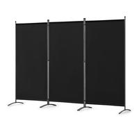 Angel Living Paravent - Biombo Plegable de 3 Paneles, biombo Independiente, mampara divisoria de Pared, mampara para oficinas, Balcones, dormitorios y Jardines al Aire Libre Negro 243 x 180 cm