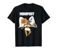 Ángel manifiesto Camiseta gráfica económica, Hombre, Negro, M