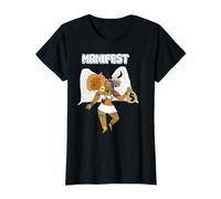 Ángel manifiesto Camiseta gráfica económica, Mujer, Negro, M