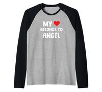 Ángel - Mi corazón le Pertenece a Angel - Amor Camiseta Manga Raglan