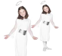 Ángel Natividad Disfraz Niña Blanco Obra Escolar Angelic Disfraz