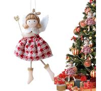 Ángel Niña para Árbol De Navidad | Ángeles De Peluche Decorativos Muñecas Navideñas - Detalle Invernal con Cordón para Puerta de Cafetería Rústica Alfeizar de Ventana Jardín