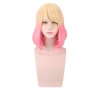 Angel of Death Rachel Gardner - Peluca corta para cosplay, color rosa y rubio, pelo sintético Satsuriku No Tenshi Cathy + gorra de peluca para fiesta