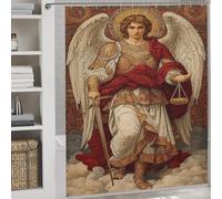Angel of Justice And Balance-1 Shower Curtain Anti Mould Proof Resistant Underwater Bath Shower Curtains for Bathroom Wet Room with Hooks Waterproof Washable Fabric 69.69x70.87Inch（177x180cm）