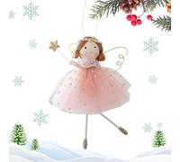 Angel Ornaments, Winter Hanging Decorations, Cute Christmas Angel Pendants, 1-Pack Lightweight Fabric Design, Soft Wings and Dress Detail, Wall Window Mantel Decor for Holiday Home Party Birthday