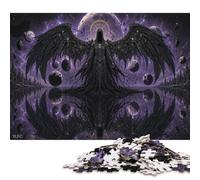 Ángel Oscuro de la Muerte Puzzle De Madera 1000 Piezas Adultos Y Niños,Rompecabezas,Desafío La Parca,Regalo Ideal,Deco Pared,14 Años+,Anti-estrés,Relax,Reto,Madera,Educativo (75x50cm)