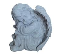Relaxdays Ángel para Tumba Resistente a Intemperie y heladas, 24x24x15 cm, poliresina Gris Piedra