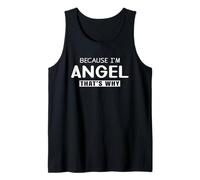 Ángel Personalizado Idea de cumpleaños niña Mujer Nombre ángel Camiseta sin Mangas