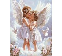 áNgel Pintar por Numeros Adultos, Cuadros para Pintar por Numeros Flor, DIY Paint by Numbers Adult Kits con Pinceles y Pinturas Acrilicos, Painting by Numbers por Decoración Hogar 60x80cm 0-8607