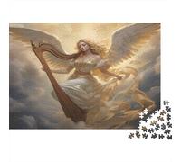 Angel Playing Harp 100% Recycled Cardboard Angel Harp 1000 Piece Puzzle for Adults The Impossible Challenge 52x38cm/1000pcs