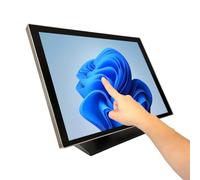 ANGEL POS Monitor de pantalla táctil capacitiva 4:3 con marco de aluminio resistente de grado comercial de 19 pulgadas, 1280 × 1024, vidrio a prueba de salpicaduras, diseño sin bisel, carcasa y base
