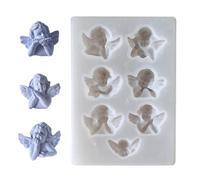 Angel Resin Mold, Silicona Angel Cavities Molds, 7 Cavities Silicone Mold 10 cm, Easy Release Jewelry Soap Keychain Pendant Craft Projects Creation, Jewelry Craft Tool, Soap Making Supply Kit