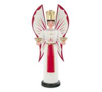Ángel Rojo-Dorado para Velas 14mm Bxhxt 16x34, 7x12, 5cm Nuevo de Madera Figura