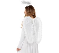 Ángel Set Mujer Halloween Good Fairy Disfraz Ángel Navidad Set Alas Halo