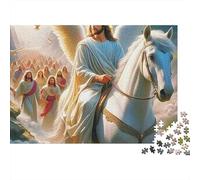 Ángel sobre Caballo Blanco Puzzle de 1000 Piezas Puzzle para Toda la Familia Resplandor divino Puzzle para Adultos Relajante 70x50cm/1000pcs