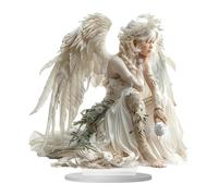 Angel Soporte de Arte Acrílico - 2d Olla Planta Sign | de Escritorio Único | Elegante Pantalla De Mesa Para Decoración Del Hogar Y Sala De Estar | Decoración Del Hogar | Perfecto Para Los